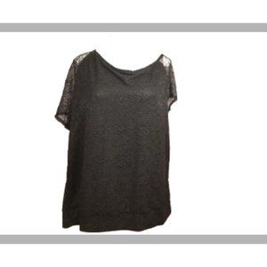 Torrid Callie Womens Top Black Lace Overlay Off Shoulder Blouse Size 2 New